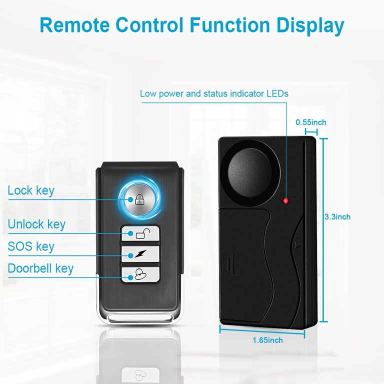 Wsdcam Wireless Vibration Alarm with Remote Control Anti-Theft Alarm  Security