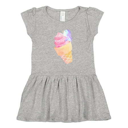

Inktastic Happy Ice Cream Penguin Gift Toddler Girl Dress