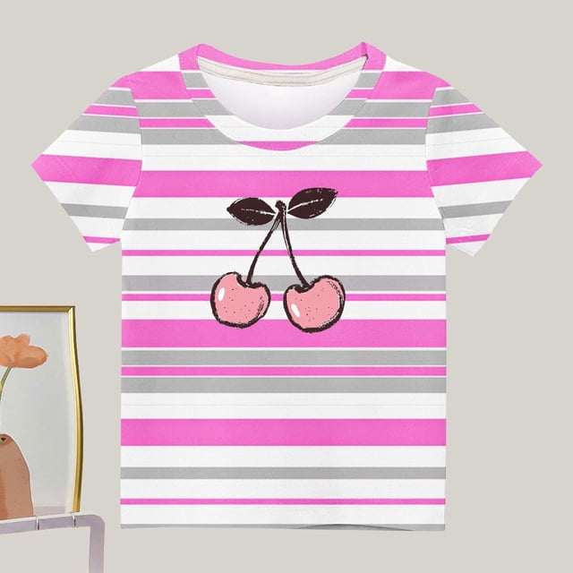 DecSea T-Shirt Respirant Unisexe d'Été pour Enfants Haut à Manches Courtes Col Rond Imprimé Lettre Décontracté pour Garçons