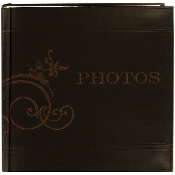 Pioneer Embroidered Scroll Leatherette Photo Album 8"X8"-Brown