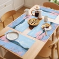 thumbnail image 5 of Nature Mountain Placemats Set of 8 Spring Blossoms Cherry Flowers Scenery Place Mats Indoor Wipeable Table Mats Washable Cloth Dining Table Placemats for Kitchen Holiday Party Home Decor 13x19 Inch, 5 of 9