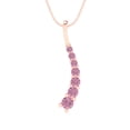 thumbnail image 1 of 0.48 ct Brilliant Round Cut Simulated Pink Diamond 14k Rose Gold Pendant with 16" Chain, 1 of 4