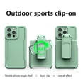 thumbnail image 6 of TJS for iPhone 14 Pro Case, 6.1 inch, with Belt Clip Holster and Tempered Glass, Heavy Duty Military Grade Drop Protection Hard Phone Case with 360° Rotating Kickstand Clip (OD Green), 6 of 12