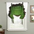 Fresh Look at Broken Wall Green Football Tie Up Curtains For Window Thermal