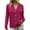 Hot Pink, variant on Women's Blouses Long Sleeve Crew Neck Plus Size Solid Color Button Up Open Front Shirts Women's Fashion Casual Loose Blouse Gifts for Women White M
