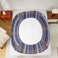 thumbnail image 5 of Feelyou Teen Abstract Lines Queen Sheet Sets, Blue Plaid Buffalo Bed Set, 4pcs, 5 of 7