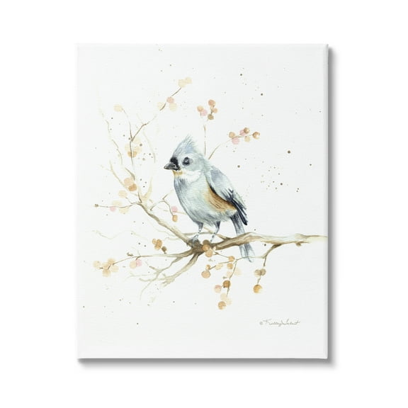 Stupell Industries Blue Jay Perched Nature Animals & Insects Painting Gallery Wrapped Canvas Print Wall Art, 16 x 20