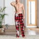 thumbnail image 2 of Balery Snowflakes On A Buffalo Plaid Pantalones de pijama para hombre, pijama ultraligero, pantalón de descanso-Large, 2 of 6