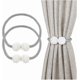 thumbnail image 1 of Curtain Tiebacks, Set of 2 Magnetic Curtain Tiebacks, Silver Gray Curtain Ties, Curtain Buckles, for Home Office Restaurant Decoration, 1 of 5