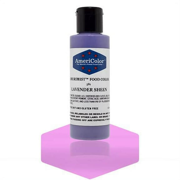 AmeriColor AmeriMist Lavender Sheen, 4.5 Ounce, Airbrush Food Color
