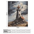 thumbnail image 2 of Lighthouse Sunrise Coast Scenery Pale Blue Tan Throw Blanket for Women, Men & Kids - Super Soft Plush Blanket Throw Fleece Blanket Animal Blanket, 2 of 8