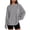 Gray, variant on Women T Shirt Sevevn Crew Neck Oversized Fit Soft Breathable Fabric Drop Shoulder Chest Pocket Long Sleeve Curved Hem For Daily Casual Lounging Sport Wear