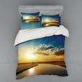 thumbnail image 2 of Ambesonne Scenery Bedding Set 3 Pcs, Dreamy Sunset on River, Twin, Blue Yellow, 2 of 3