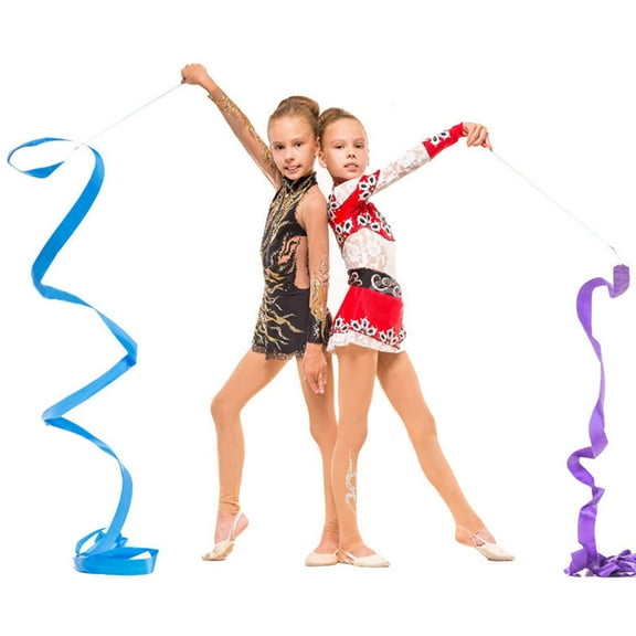 RENACLIPY Gymnastics Dance Streamers Ribbon Set of 4 for Kids Training, Rhythmic Gymnastics, Ballet, and Dance Practice