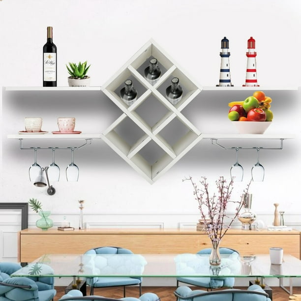 Anggrek Wall Mounted Wine Stemware Glass Rack Cabinet Multi Bottle Holder White Com - Wall Mounted Wine Glass Rack White Anggrek Wall Mounted Wine Stemware Glass Rack Cabinet Multi Bottle Holder White Com - Wall Mounted Wine Glass Rack White