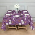 thumbnail image 3 of Halloween Square Tablecloth 52x52in(132x132cm) – Waterproof Polyester Printed Table Cover, Wrinkle Resistant & Washable for Kitchen Dining Picnic Party Decor, Pattern-V5-18, White, 3 of 6