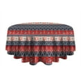 thumbnail image 5 of Red and Blue Christmas Knitted Pattern Round Tablecloth 60"x60",Wrinkle Wipeable Table Cloth for Kitchen Dining Room Picnic Patio Party, 5 of 6