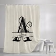 thumbnail image 3 of Shower Curtains for Bathroom, Letter A Waterproof Fabric Shower Curtain, Monogram Words Decorative Bathroom Curtain for Bathtub, 72"x84", No Hooks Included, 3 of 9