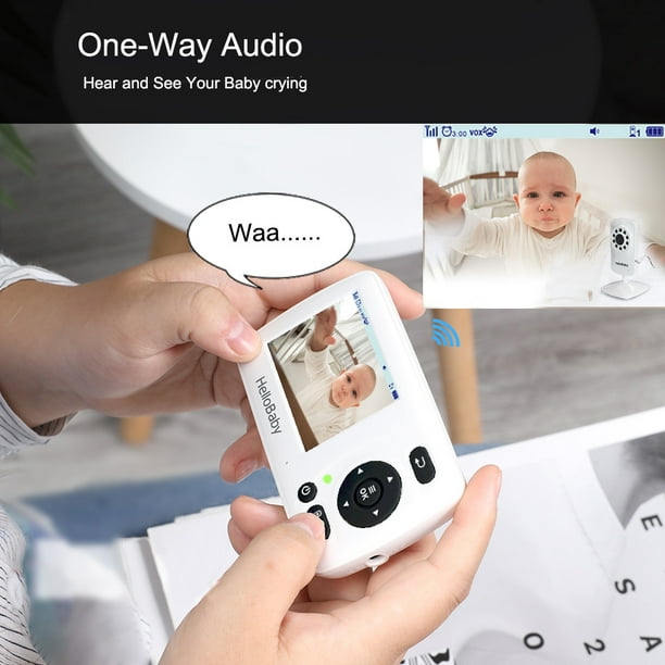 Moniteur pour bébé Moniteur vidéo pour bébé avec caméra et audio,  conversation bidirectionnelle, vision nocturne infrarouge, 