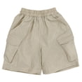 thumbnail image 6 of QIUOMBBP Athletic Quick Dry Shorts for Boys Solid Color Cargo Short Pants with Pockets Loose Summer Bottoms Beige 6Years, 6 of 9
