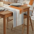 thumbnail image 2 of Table Runner Dresser Scarves 90 Inch Long, Gray Orange Paint Smear Geometric Lattice Linen Dining Table Runners Modern Abstract Tabletop Scarf for Wedding Holiday Party Kitchen, 2 of 7
