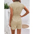 thumbnail image 5 of Summer commuter jumpsuit, pinstripe short-sleeved jumpsuit shorts, 5 of 5