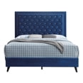 thumbnail image 3 of Contemporary Home Living Upholstered Tufted Velvet King Panel Bed - 87" - Blue, 3 of 4