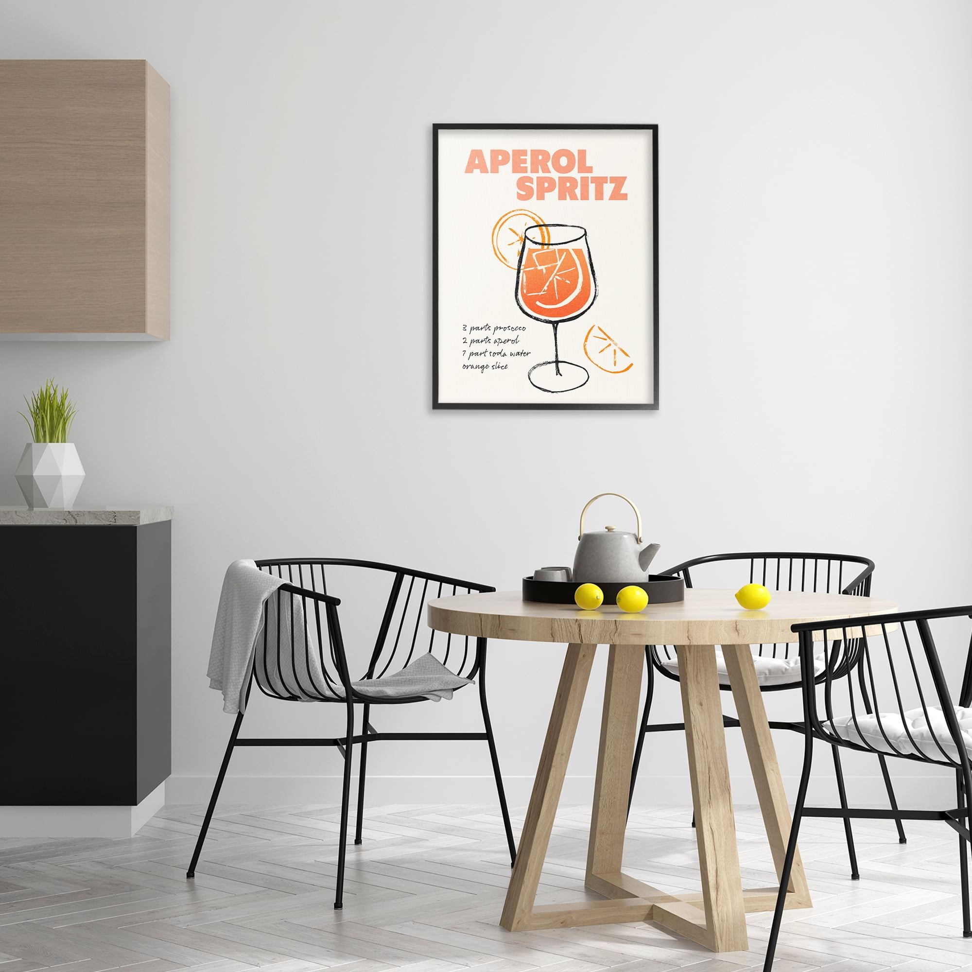 Stupell Industries Aperol Spritz Recipe Food & Beverage Painting Black Framed Art Print Wall Art, 24 x 30