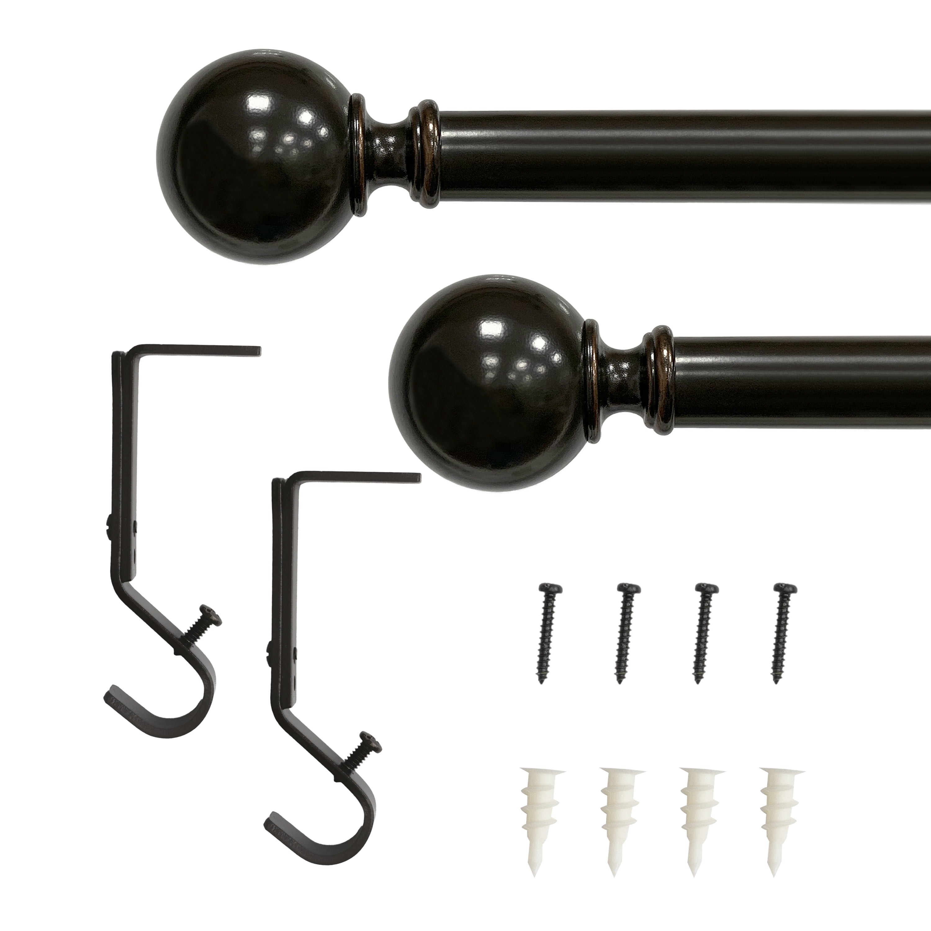 Lumi 1" Metal Ball Curtain Rod Oil Rubbed Bronze 36"-72"
