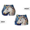 thumbnail image 3 of Sikiie Starry White Horse Print Workout Shorts Women Scrunch Butt Gym Shorts Seamless High Waist Tummy Control Yoga Biker Athletic Shorts, 3 of 5
