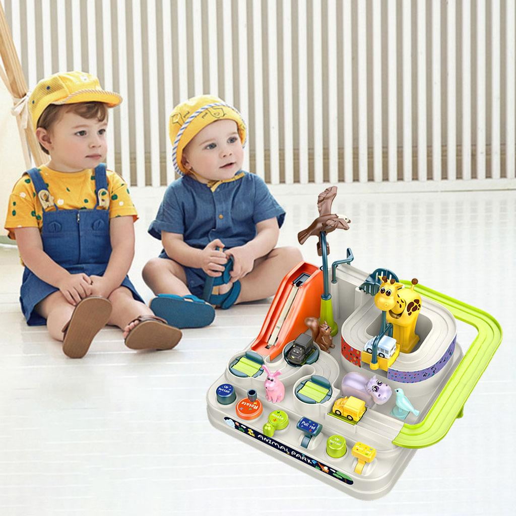 Animal Park Adventure Track Parking Playsets Racing Toy For Boys Girls Kids Walmart Com