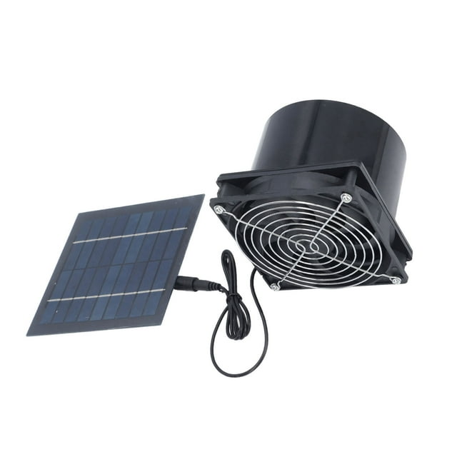 Solar Powered Duct Fan, Professional Solar Powered Exhaust Vent Fan 5W for Attic for Shed for Chicken Coop