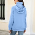 thumbnail image 4 of Women's Hoodies Sweatshirts Solid Color Long Sleeve Turtleneck Kangaroo Pocket Hooded Tops Casual Loose Fall Pullover, 4 of 7