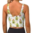 thumbnail image 4 of Uemuo Avocado Playing Music Pattern Women's Sports Bra - High Impact Support, Breathable, and Comfortable Athletic Bra for Running, Yoga, and Workouts, 4 of 9