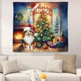 thumbnail image 2 of Merry Christmas Miniature American Shepherd Santa Hat Xmas Tree Winter Holiday Tapestry MAS Dog Lover Gifts Wall Hanging Backdrop Home Decor - 01013, 2 of 5