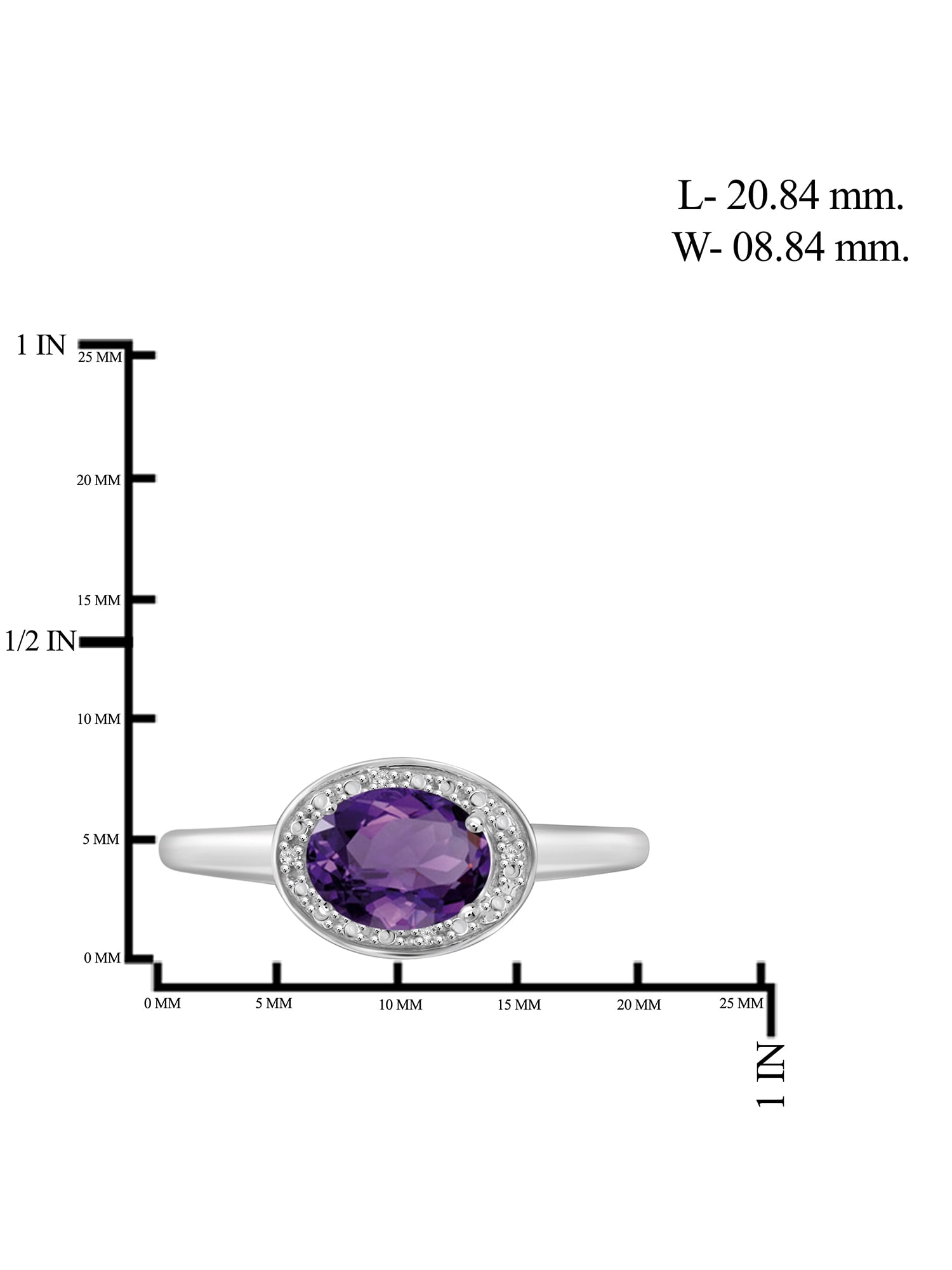 JewelersClub Amethyst Ring Birthstone Jewelry – 1.33 Carat Amethyst 0.925 Sterling Silver Ring Jewelry with White Diamond Accent – Gemstone Rings with Hypoallergenic 0.925 Sterling Silver Band
