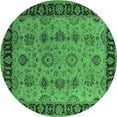 thumbnail image 1 of Ahgly Company Indoor Round Oriental Emerald Green Traditional Area Rugs, 4' Round, 1 of 4