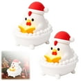 thumbnail image 6 of Christmas Hat Chicken Bathroom Bubble Night Light Cute Christmas Chicken3D Reading Book Lamp Resin Decor for Readers, Bedroom Study Room Home Decor Christmas Decorations Gifts, 6 of 9