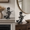 thumbnail image 5 of Halloween Resin Witch Figurines, Vintage Gothic Witch Desktop Decorations, Black Resin Statue for Bedside, Shelf, Mantel, 5 of 7