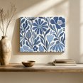 Blue Bloom Floral Canvas Wall Art, Spring Garden Cobalt Blue Leafy ...