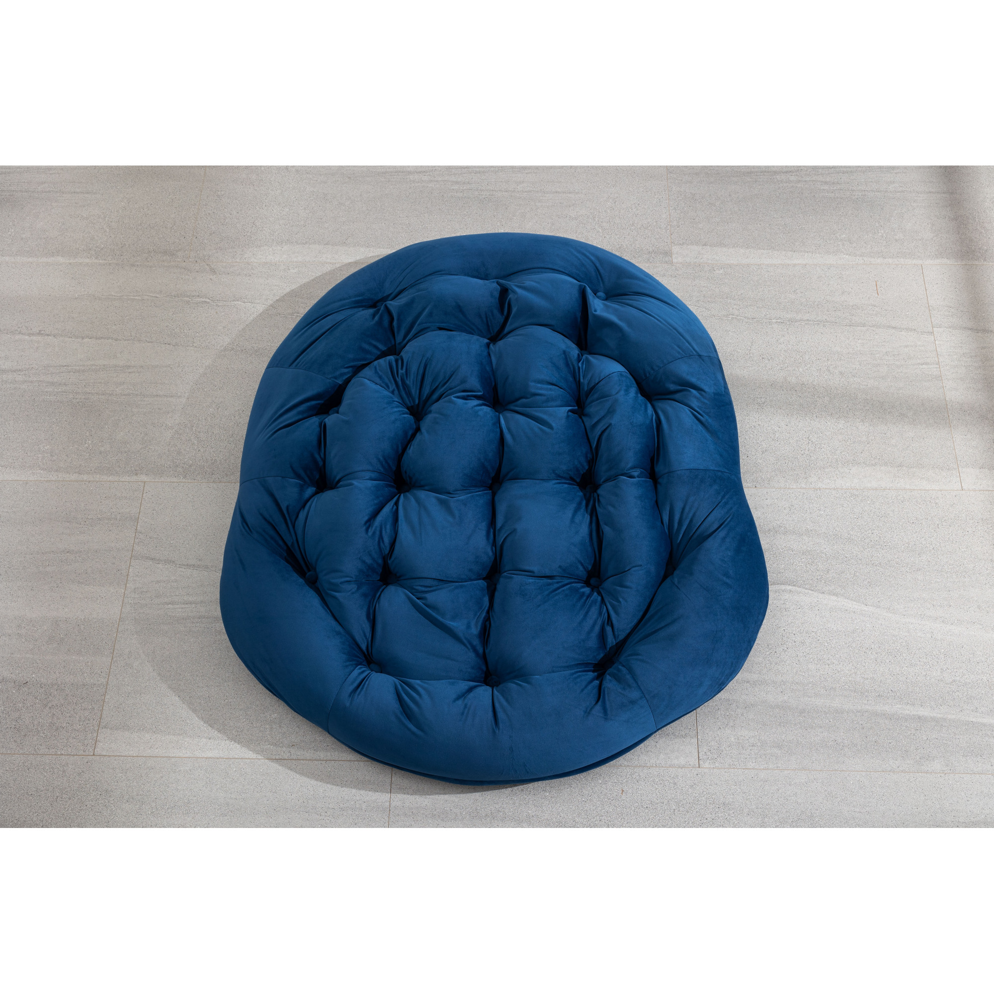 Leumius Outdoor Rattan Rocking Chair, Padded Cushion Rocker Recliner Chair Outdoor for Front Porch Living Room Patio Garden, Navy Blue