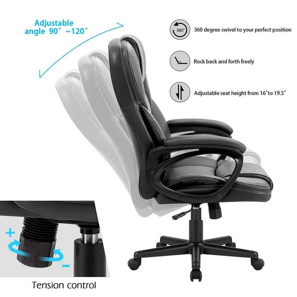 Lacoo High-Back Executive Task Desk Chair, Faux Leather Lacoo High-Back Executive Task Desk Chair, Faux Leather