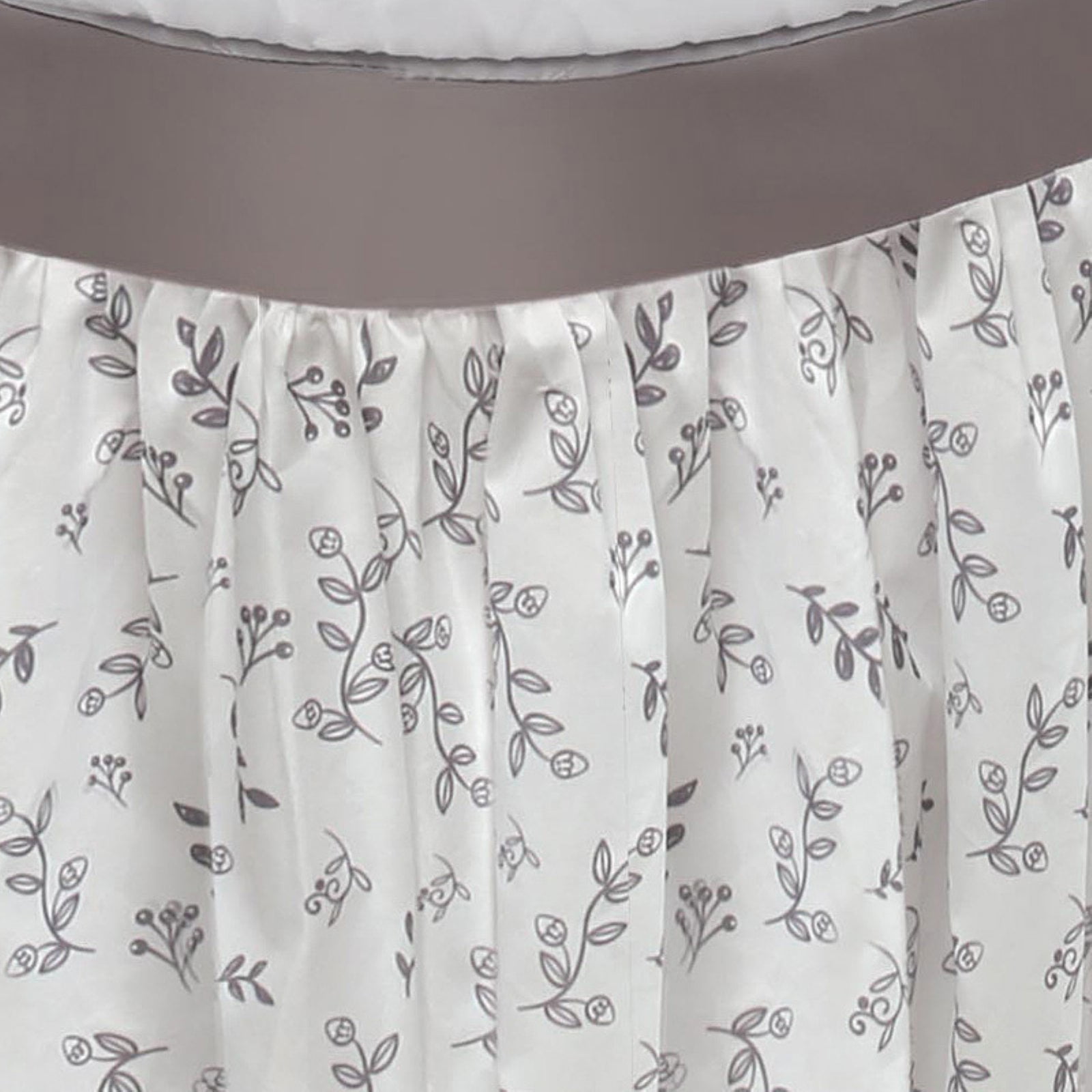 Badger Basket Wishes Oval Baby Bassinet - Full Length Skirt - Gray/Leaf