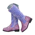 thumbnail image 3 of Splozh Cowboy Boots Square Toe Kids Boots Western Boots Cowgirl Boots for Toddler/Little Kid/Big Kid,Purple 10, 3 of 6