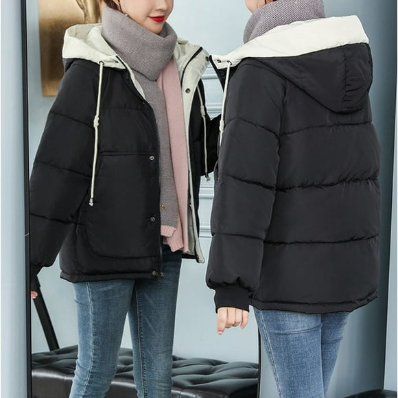 Qertyioot Winter Hooded Tops for Women,Zippers Loose Long Sleeve Bomber Warm Blouse Coat Jackets