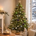 thumbnail image 6 of 49 Pcs Multi Color Velvet Flocked Christmas Ball Ornaments, Plastic Xmas Tree Hanging Decorations, Festive Holiday Party Home Christmas Tree Decor, 1.18 Inch, 6 of 8
