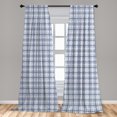 thumbnail image 5 of Ambesonne Vintage Curtains, Flower-Like Lines Motifs, Pair of 28"x95", Dark Sky Blue White Grey, 5 of 5