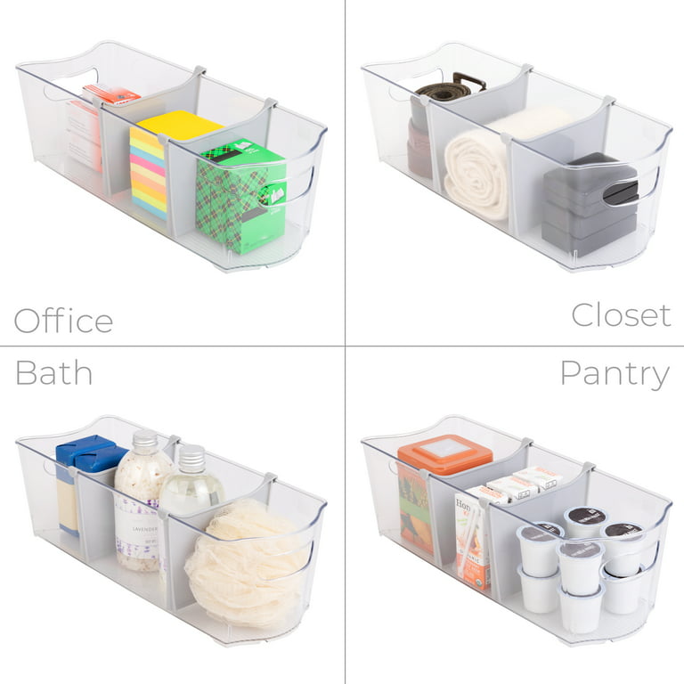 Mainstays Slim Plastic Closet Bin with Removable Dividers - 16 in
