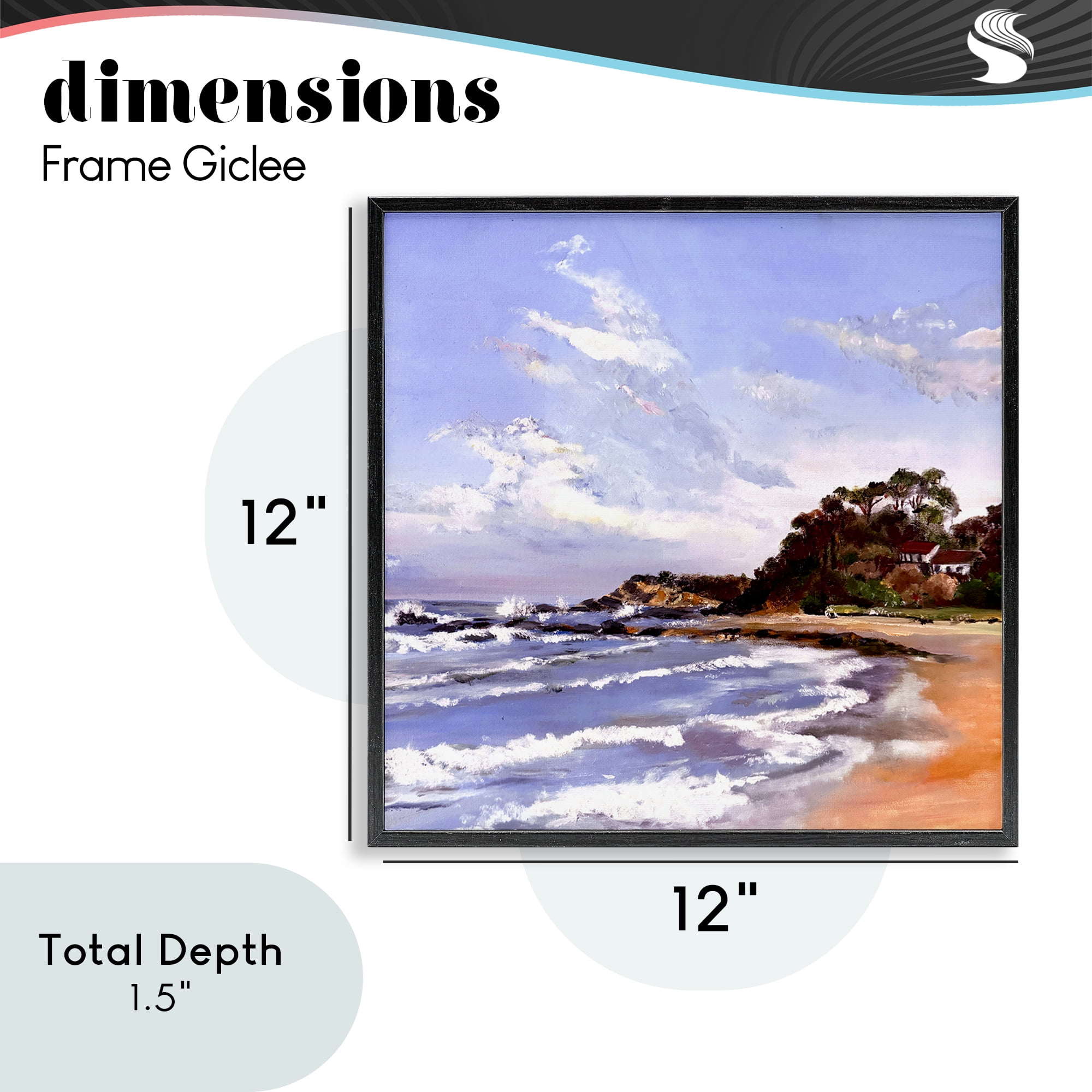 Malua Bay Seascape Black Framed Giclee Art, design by Patricia Reynolds