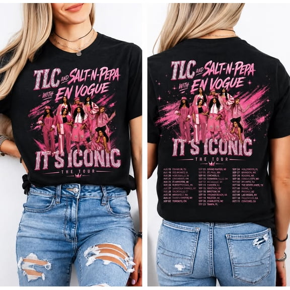 2-sided T.LC Salt Pepa Shirt, Iconic Vogue 2026 Tour Inspired T-Shirt, R&B Concert Graphic Tee, Vintage Music Fan TShirt